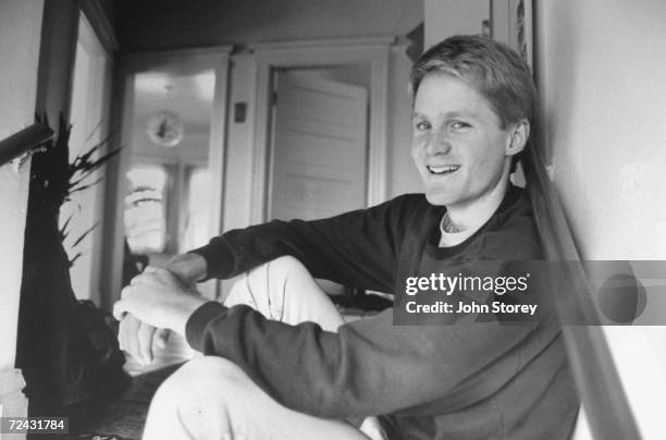 Basketball player Steve Kerr of University of Arizona in his dorm room.