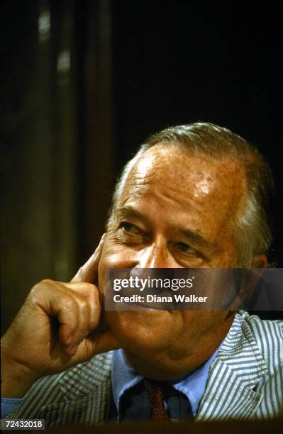 Senator Charles Mathias at Senate Foreign Relations Committee Hearing on Capitol Hill.