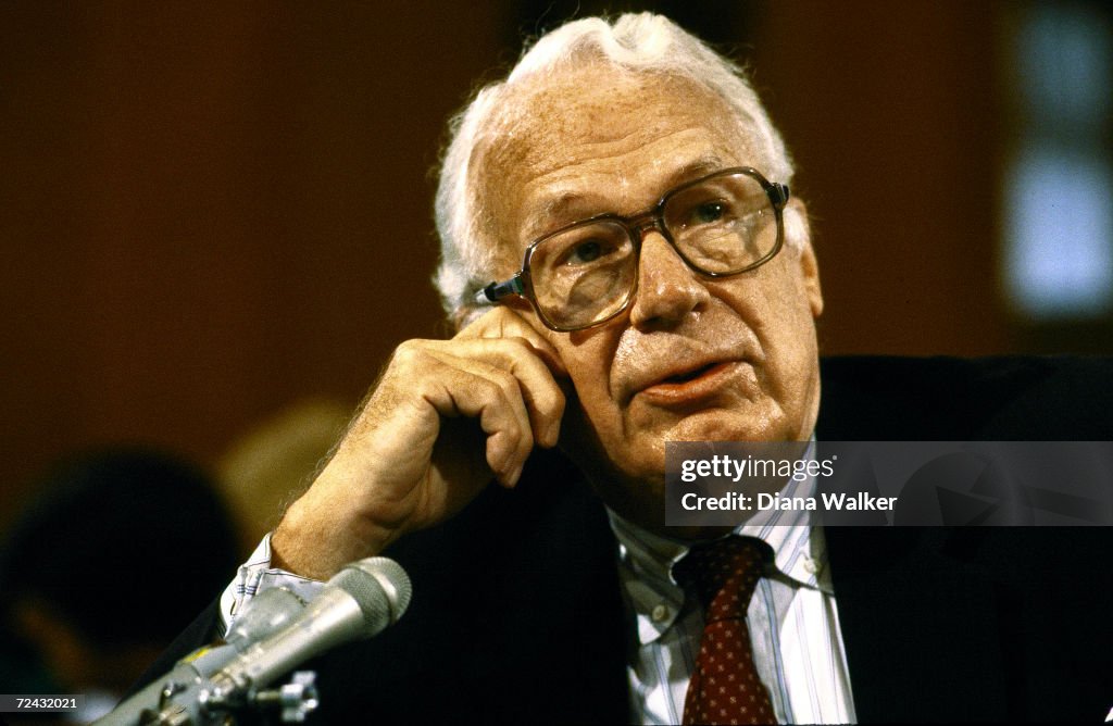 George Ball Former under Secretary of State George Ball testifying on Capitol ...