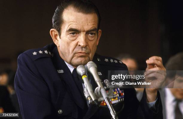 Joint Chiefs of Staff Chairman General David Jones testifying before Senator Foreign Relations Committee.