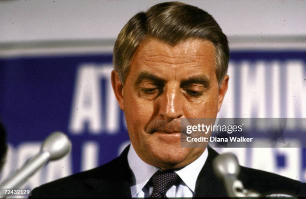 Vice President Walter Mondale conceding the election.