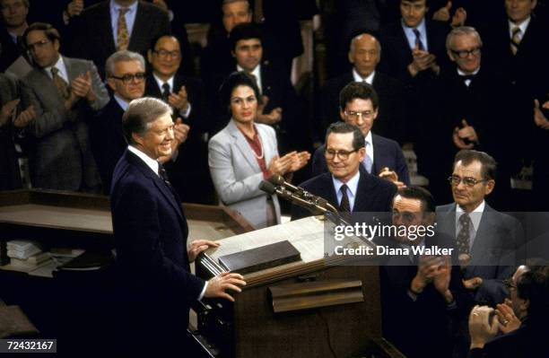 President Jimmy Carter delivering State of the Union Speech before a joint session of Congress.