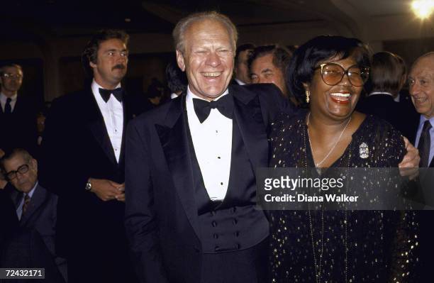 Former President Gerald Ford with singer Pearl Bailey at the Republican Dinner at the Washington Hilton.
