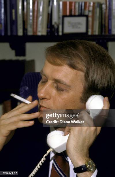 White House press Secretary Jody Powell in his office.