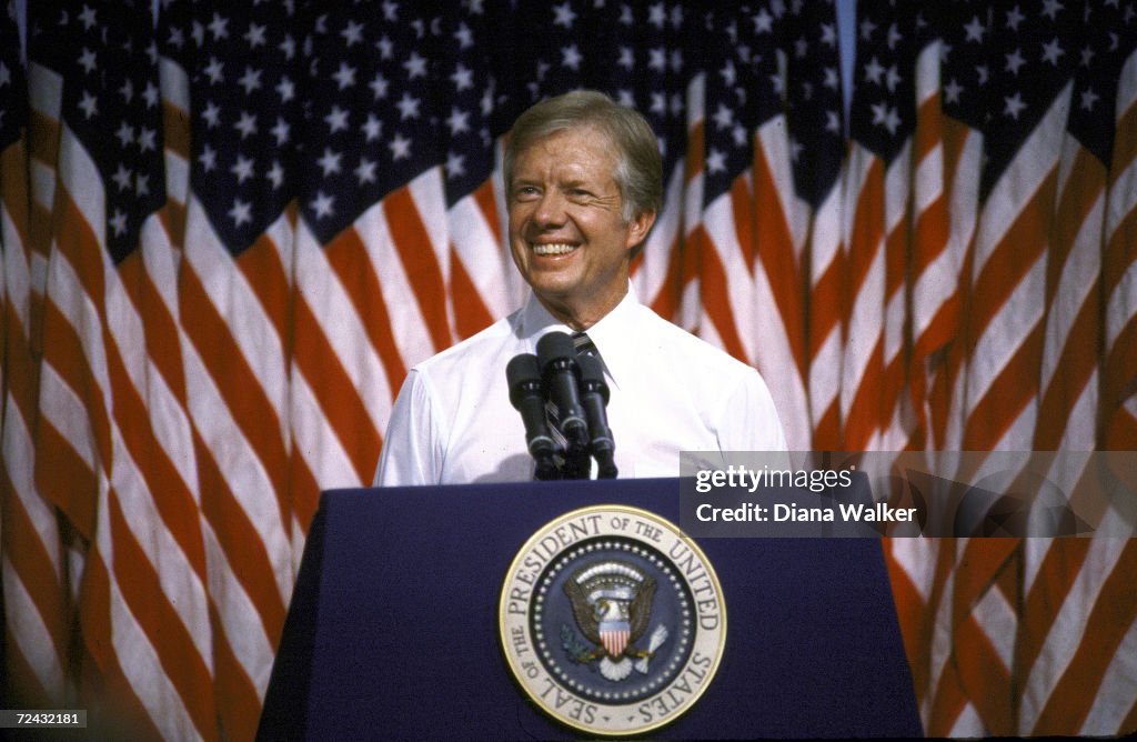 Pres Jimmy Carter speaking at Merced College