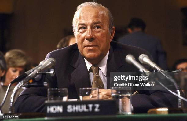 Secretary of State George Shultz before Senate Foreign Relations Committee re Soviet-US relation.