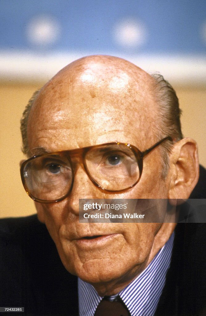 Sen Alan Cranston during Sen For Rel Comm hearing