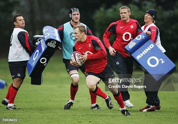 Josh Lewsey of England trains during the England rugby union training session at Bisham Abbey on November 7, 2006 in Marlow, United Kingdom.