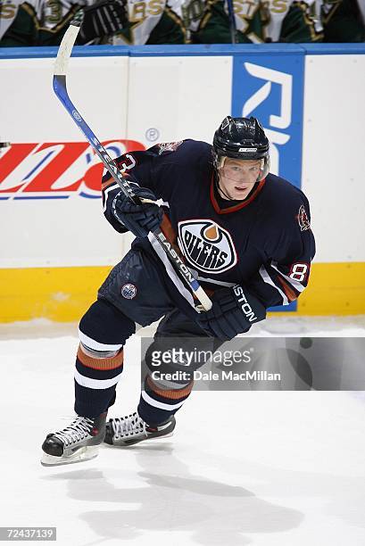Ales Hemsky of the Edmonton Oilers skates against the Dallas Stars during their game at Rexall Place on November 3, 2006 in Edmonton, Alberta,...