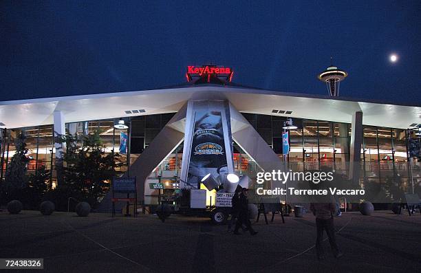General view of the entrance to KeyArena before the NBA game between the Portland Trail Blazers and the Seattle SuperSonics on November 1, 2006 in...