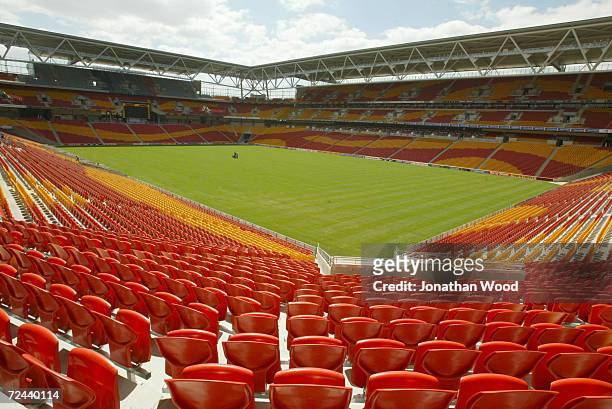 General view of the newly laid surface of Suncorp Stadium in preperation for the Rubgy World Cup September 29, 2003 in Brisbane, Australia.