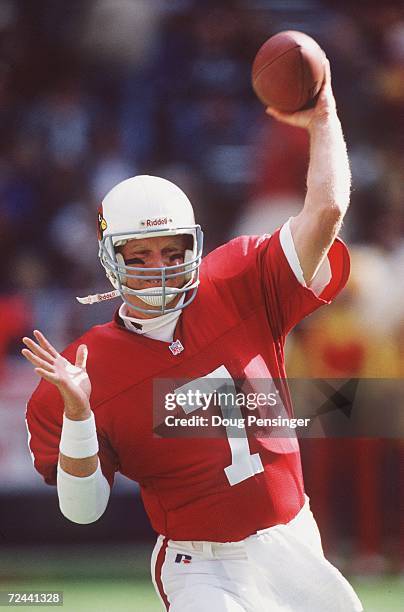 Quarterback Boomer Esiason of the Arizona Cardinals during a 37-34 overtime win over the Washington Redskins at RFK Stadium in Washington, D.C....