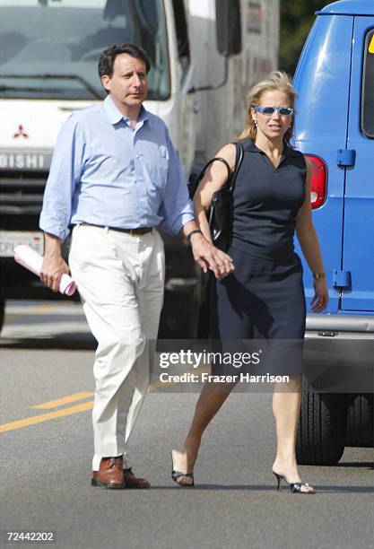 "Today Show" co-anchor Katie Couric walks with her boyfriend, television producer Tom Werner on Robertson Boulevard February 22, 2002 in Beverly...