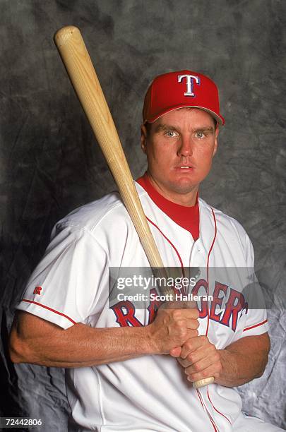 Mike Sims Collection Outfielder Mike Sims of theTexas Rangers poses for a studio portrait ...