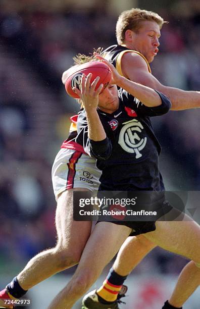 Matthew Lappin for Carlton in action during the AFL 1st Qualifying Final played between the Carlton Blues and the Adelaide Crows held at the...