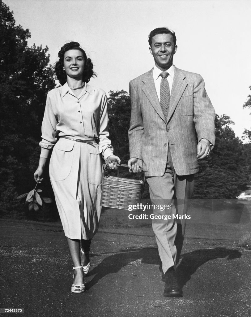 Couple w/ picnic basket