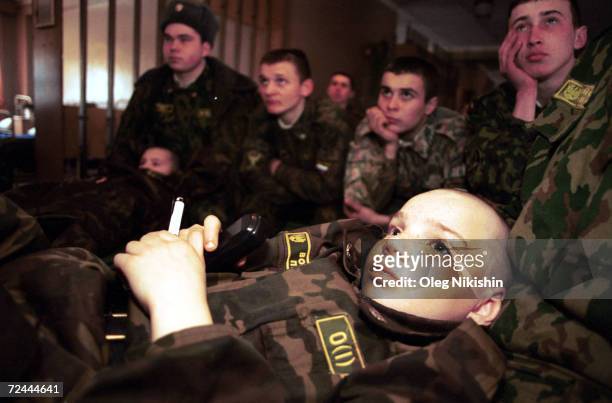 The children live in barracks with older soldiers as well as attend school and military training March 5, 1999 outside of Moscow, Russia. Russia's...