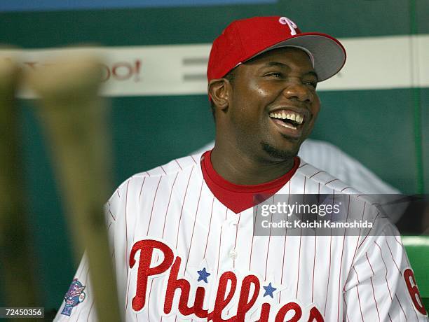 Ryan Howard of of the Philadelphia Phillies is seen during the Aeon All Star Series Day 5 - MLB v Japan All-Stars at Fukuoka Yahoo! Japan Dome on...