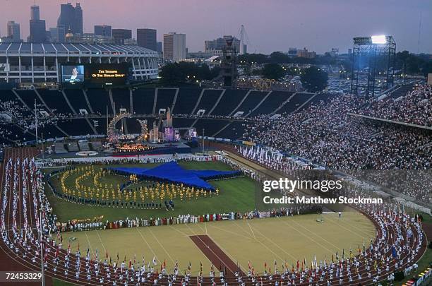 The Opening Ceremony for the 1996 Paralympics at the Olympic Stadium in Atlanta, Georgia. Mandatory Credit: Matthew Stockman /Allsport