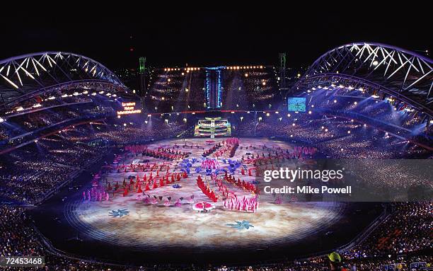 General view from the Opening Ceremony of the Sydney 2000 Olympic Games at the Olympic Stadium in Homebush Bay, Sydney, Australia. \ Mandatory...