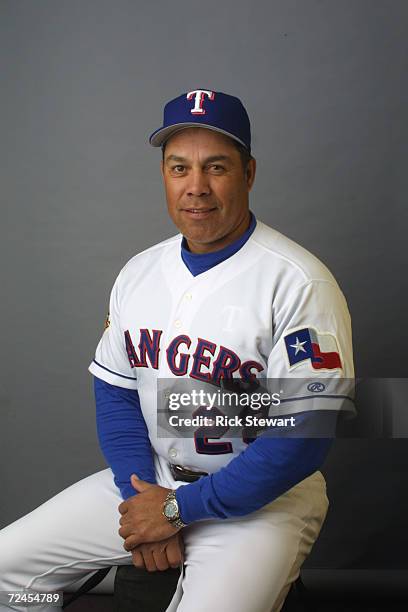 Oscar Acosta of the Texas Rangers poses during media day at Charlotte County Stadium in Port Charlotte, Florida. DIGITAL IMAGE Mandatory Credit: Rick...