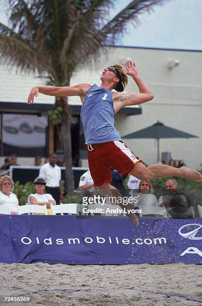 Adam Jewel is in action during the 2000 Oldsmobile Alero Beach Volleyball-U.S. Olympic Challenge Series in Deerfield Beach, Florida. Mandatory...