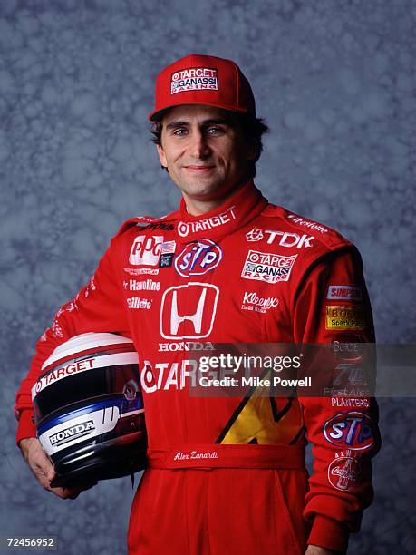 Portrait of Italian Indy car driver Alessandro Zanardi of the Target Ganassi Racing team, driver of the Reynard Honda 961, taken in Homestead,...