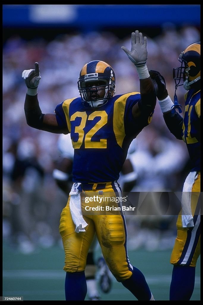 Toby Wright Rams Defensive back Toby Wright of the St. Louis Rams celebrates during a ...