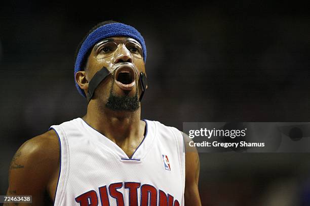 Richard Hamilton of the Detroit Pistons stands at the free throw line against the Milwaukee Bucks on November 1, 2006 at the Palace of Auburn Hills...