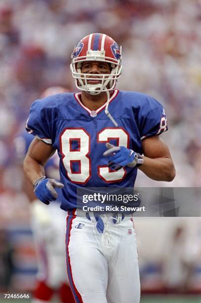 Wide receiver Andre Reed of the Buffalo Bills in action during the game against the Jacksonville Jaguars at the Rich Stadium in Orchard Park, New...