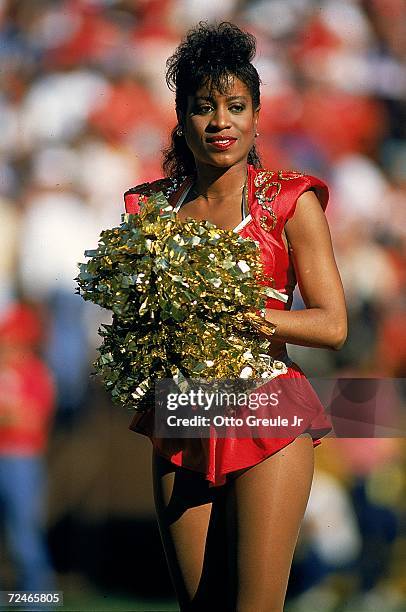 Close up of a 49ers Cheerleader during the game against the Green Bay Packers. The Packers defeated the 49ers 21-17. Mandatory Credit: Otto Greule...