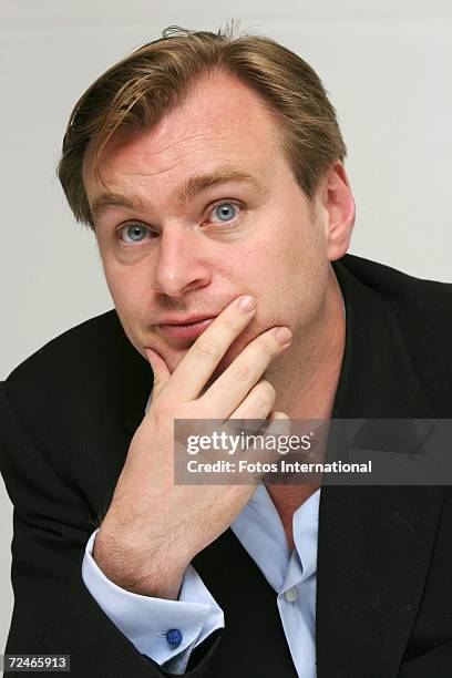 Director Christopher Nolan talks at the Four Seasons Hotel on October 16, 2006 in Los Angeles, California.