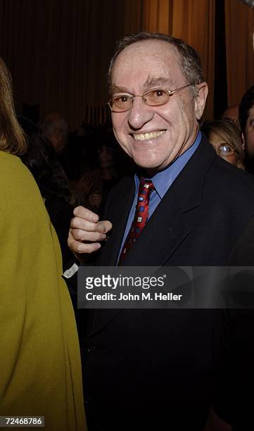 Allen Dershowitz, Professor of Law Harvard University attends the debate "America, Israel And The Middle East" at Temple Sinai on November 8, 2006 in...