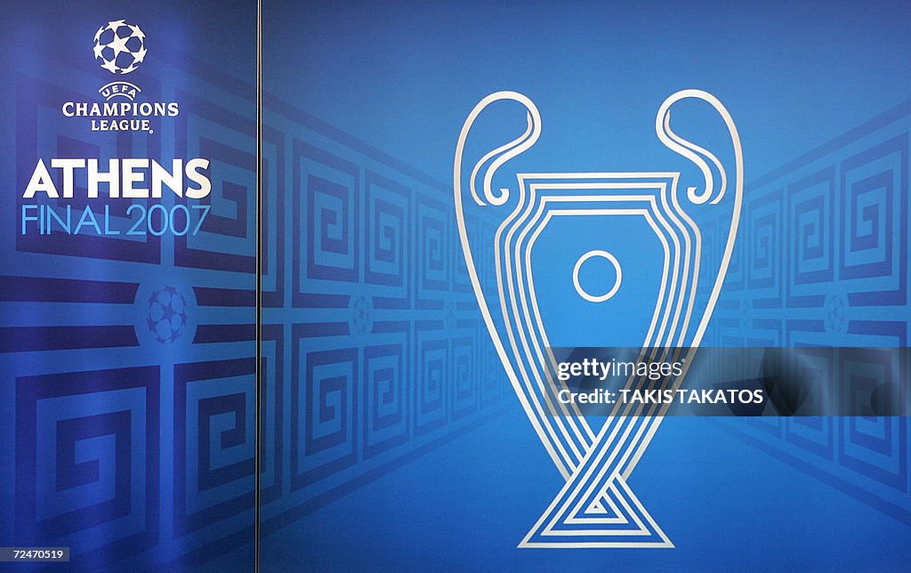 The logo of Athens 2007 UEFA Champions League final is presented