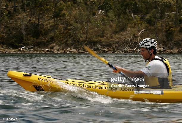 Mark Webber of the Pure Tasmania Team in action during day five of the Mark Webber Pure Tasmania Challenge on November 9, 2006 in Bruny Island,...