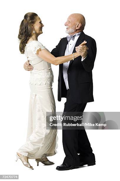 profile of a senior couple dancing - man tuxedo profile stock pictures, royalty-free photos & images