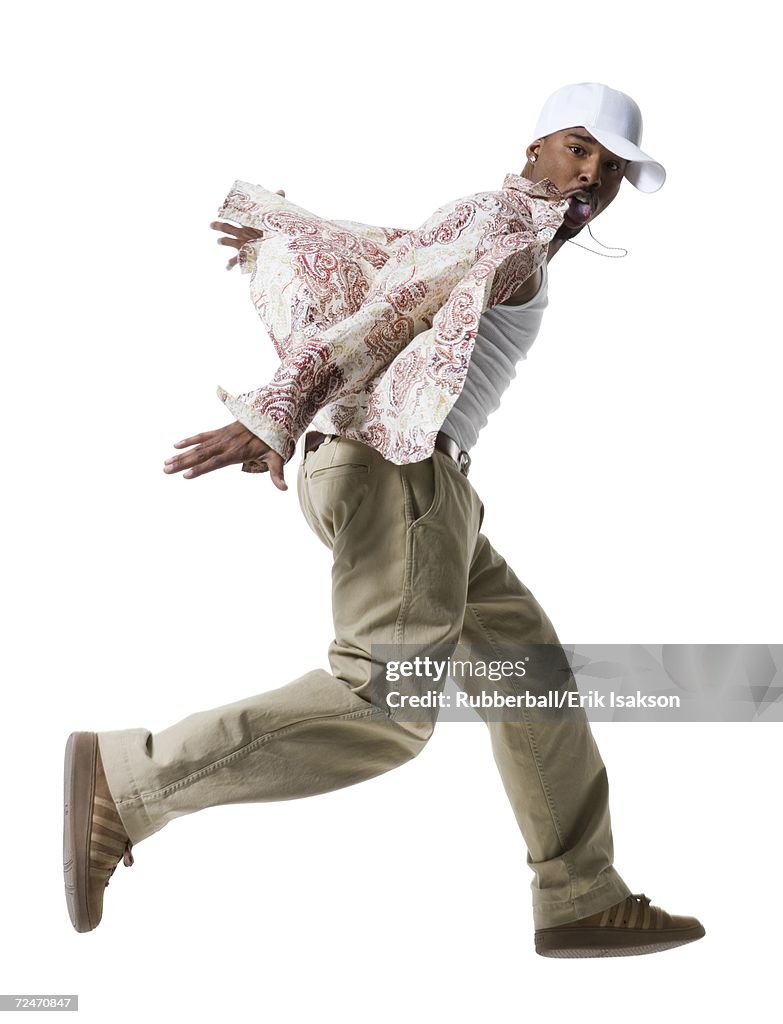 African American man running