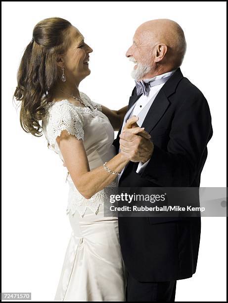 profile of a senior couple dancing - man tuxedo profile stock pictures, royalty-free photos & images