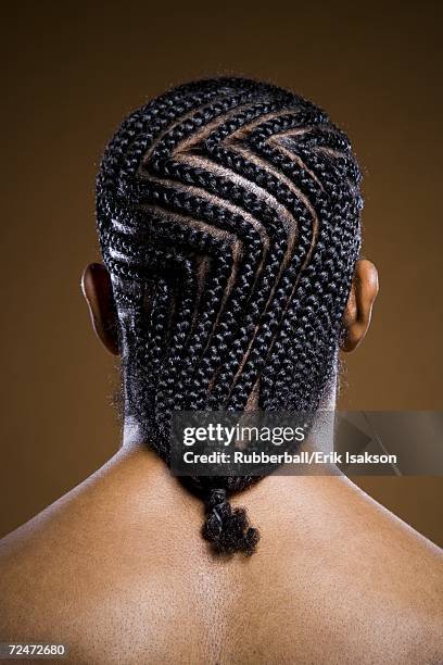 african american man from behind - african cornrow braids stock pictures, royalty-free photos & images