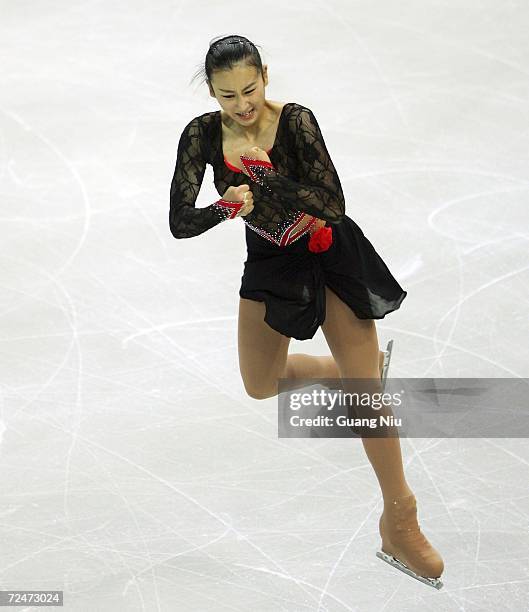 Mai Asada of Japan competes in the short program during Cup of China ISU Grand Prix of Figure Skating at the Olympic Centre Gymnasium on November 9,...