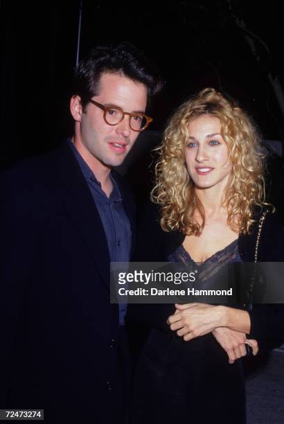 American actress Sarah Jessica Parker with her partner, actor Matthew Broderick, circa 1997.