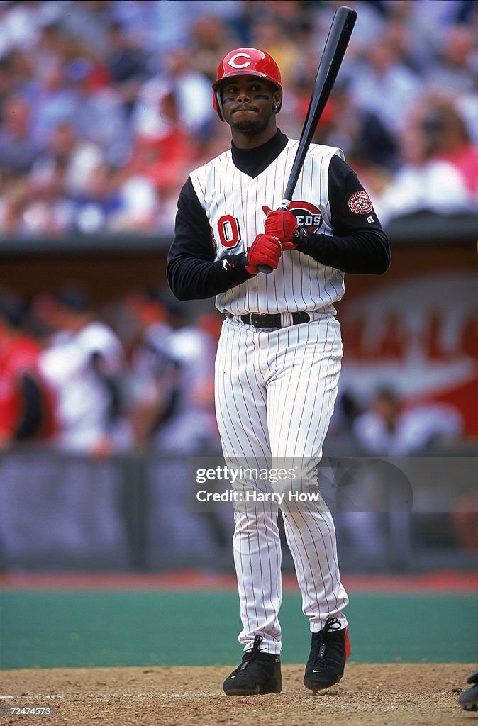 Ken Griffey Jr. #30 of the Cincinnati Reds T bat during the game