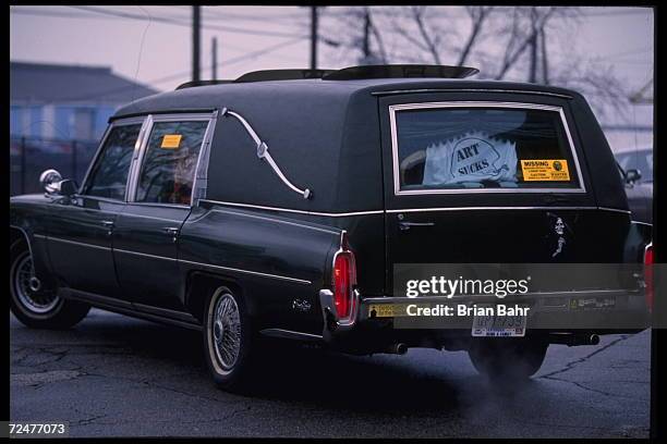 Hearse signifies the death of the Cleveland Browns at Cleveland Stadium in Cleveland, Ohio, as this is the last season before the team moves to...