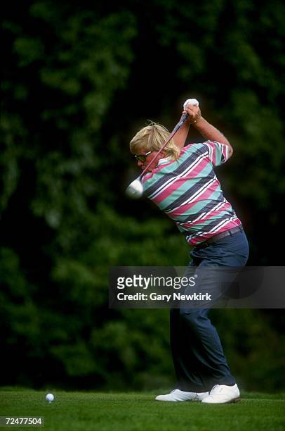 John Daly swings during the L.A. Open at the Riviera Country Club in Los Angeles, California. Mandatory Credit: Gary Newkirk /Allsport