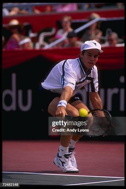 Todd Woodbridge looks on during the Du Maurier Open at York University in Toronto, Ontario. Mandatory Credit: Andy Lyons /Allsport