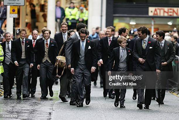 Prince Harry attends the wedding of Ed Van Cutsem and Lady Tamara Grosvenor at Chester Cathedral on November 6, 2004 in Chester, England. Lady Tamara...