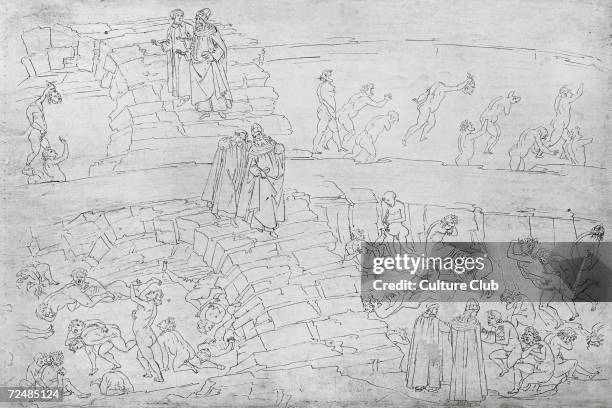 Dante and Virgil from 'The Divine Comedy' by Dante Alighieri c.1480