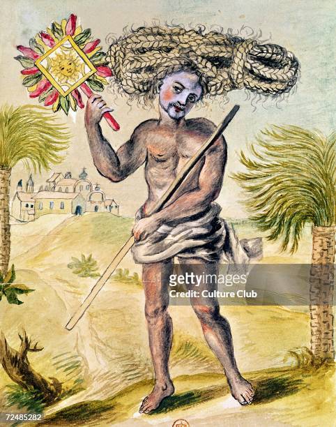 Penitent man in India with plaited hair, from 'Usages Indiens', 1688