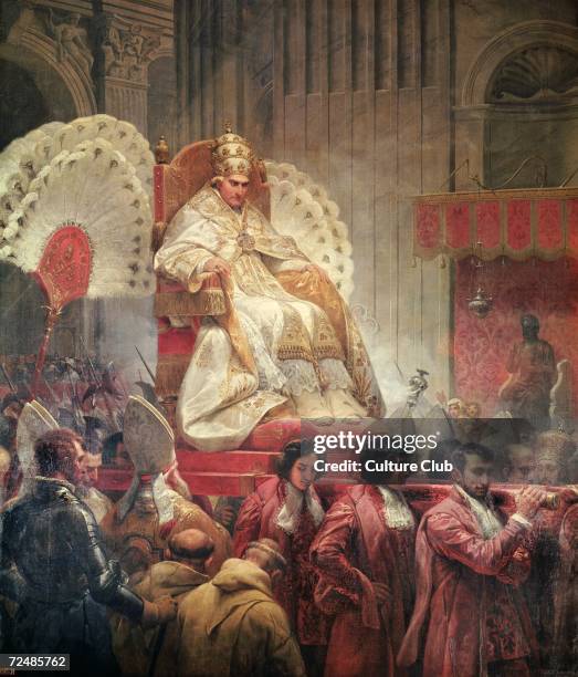Pope Pius VIII in St. Peter's on the Sedia Gestatoria
