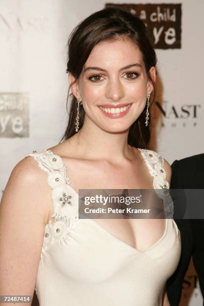 Actress Anne Hathaway attends "The Black Ball" presented by Conde Nast Media Group and hosted by Alicia Keys and Iman to benefit "Keep A Child Alive"...